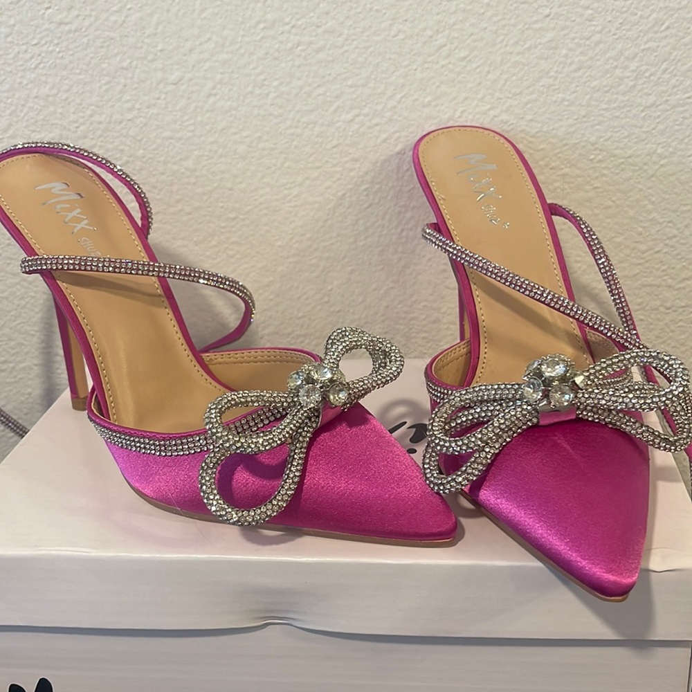 Fuchsia Satin Heels